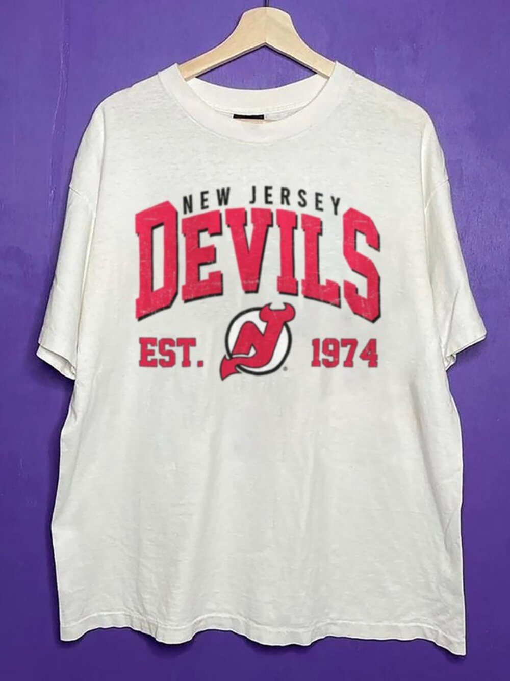 Vintage New Jersey Devils Style Shirt, Retro 90s New Jersey Hockey Unisex Shirt